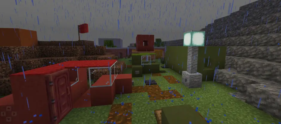 Локация во время дождя