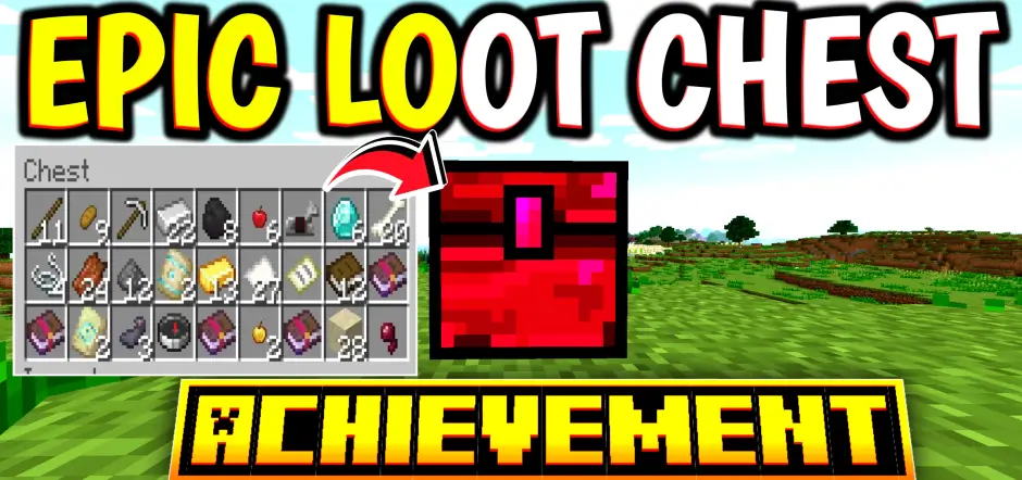 Красный сундук с большим разнообразием предметов