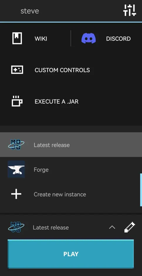 MojoLauncher main menu