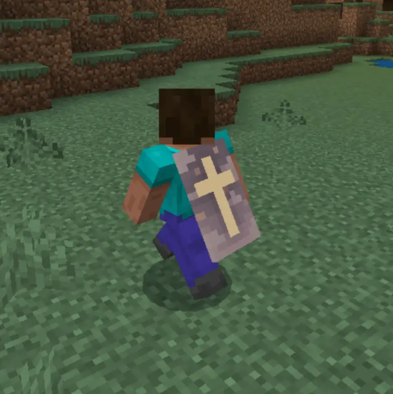 Серый плащ с крестом на игроке