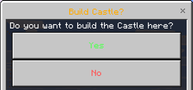 Меню подтверждения строительства