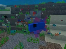 Большая стая маленьких рыбок с океане