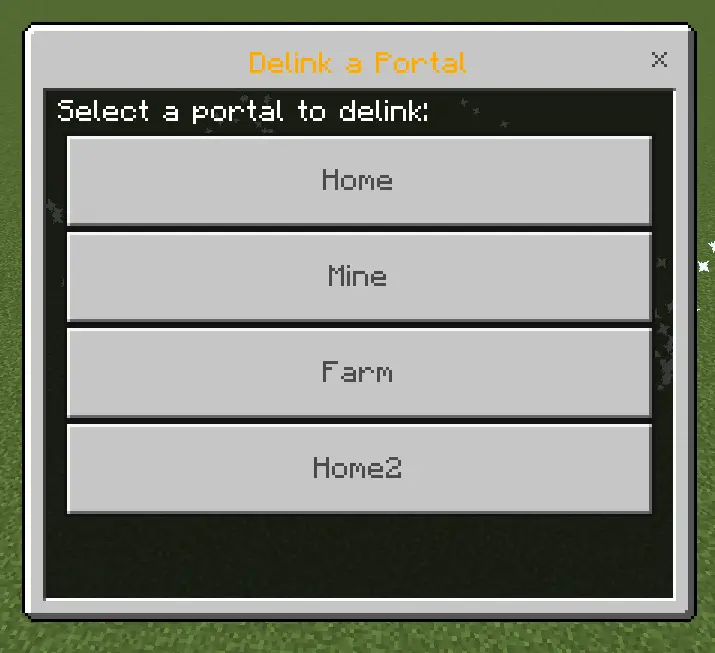 Меню выбора портала