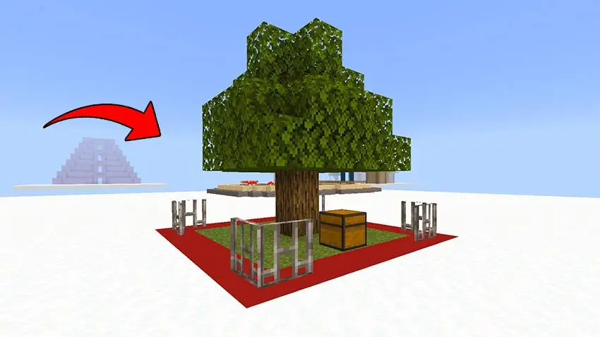 Начальная точка спауна игрока в облаках