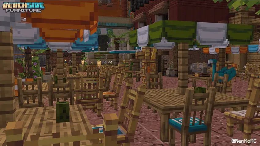 Пляжные столы и стулья с зонтами