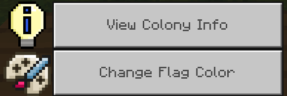 Кнопки просмотра информации и изменить цвет флага