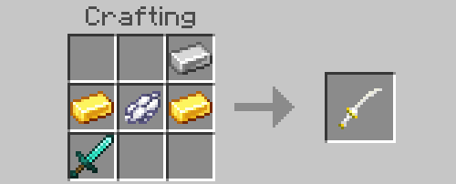 Крафт полностью белая катана с золотыми акцентами