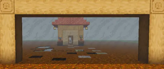 Темное стекло на фоне небольшого дома