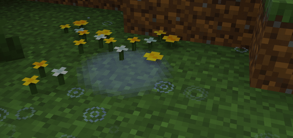 Брызги от дождя на зеленой траве