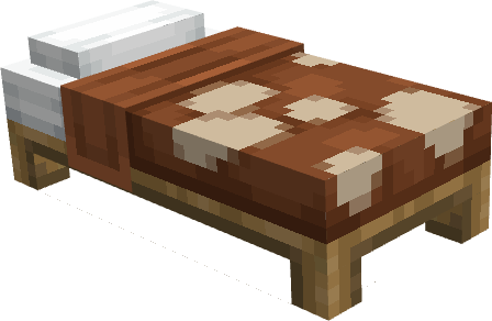 Коричневая кровать с белыми пятнами