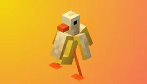 Утка в виде банана на оранжевом фоне