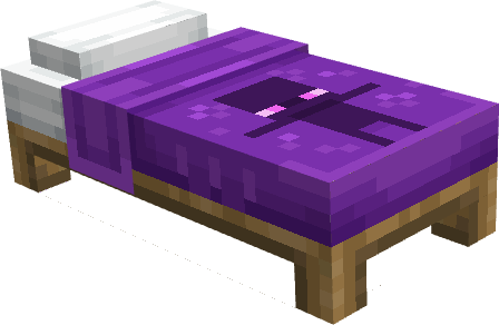 Фиолетовая кровать с эндерменом