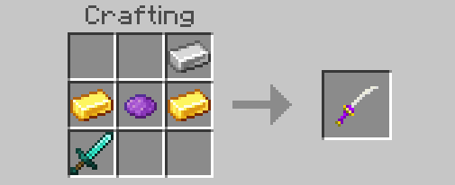 Крафт фиолетовой катаны из алмазного меча