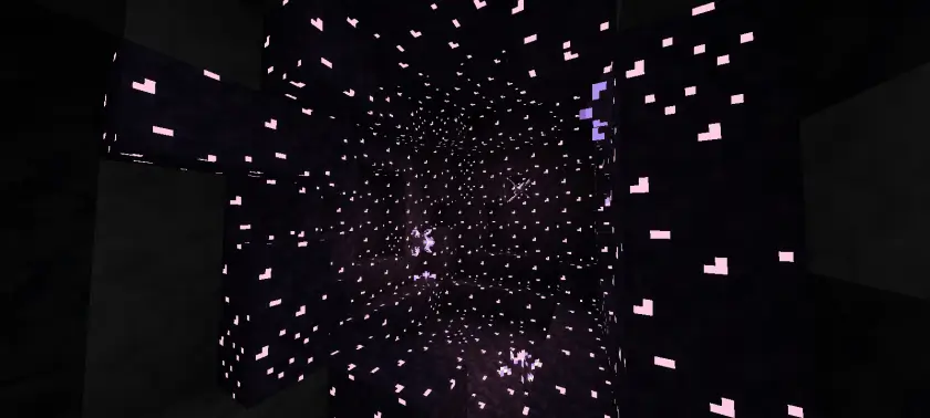 Светящиеся частицы аметистов с пещере