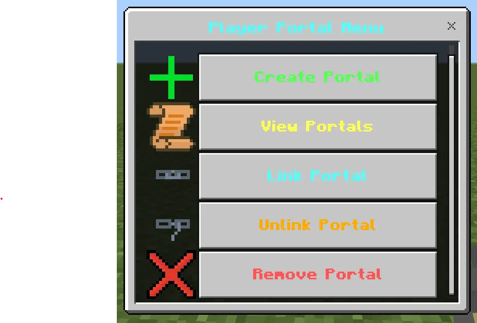 Меню порталов игроков