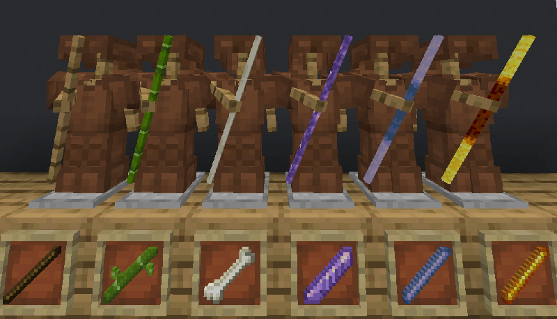 3D вид посохов