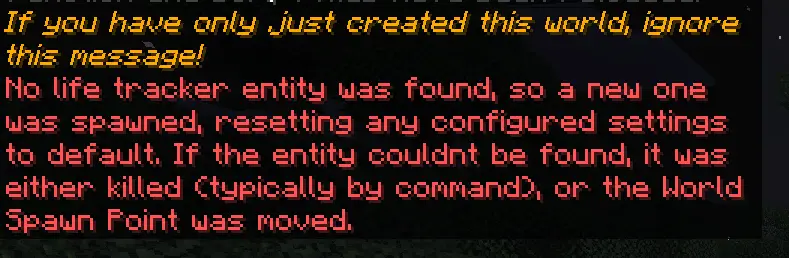 Сообщение при создании мира