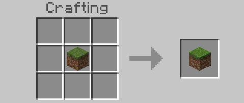 Крафт обычного блока травы