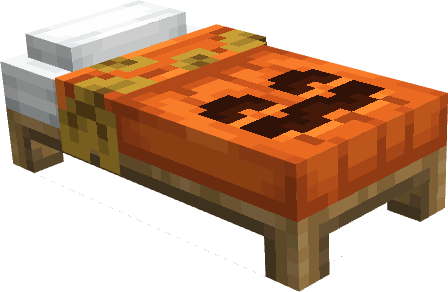 Оранжевая кровать с тыквой на одеяле