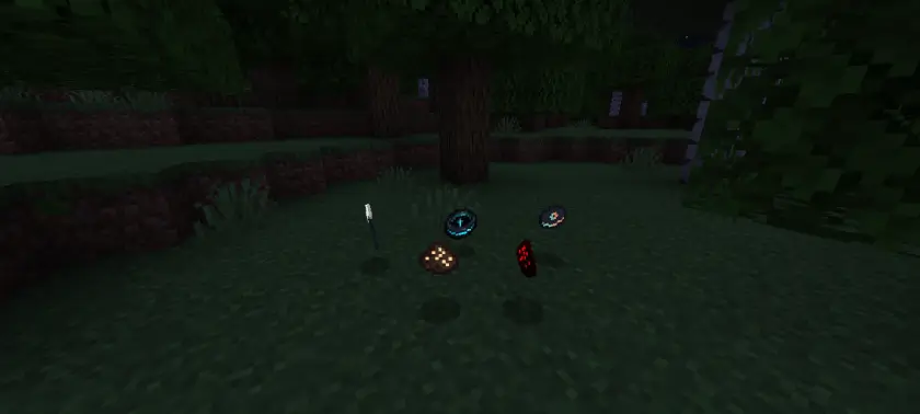 Светящиеся частицы упавших предметов