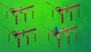 Четыре вида палочников и один из них в синец шляпе