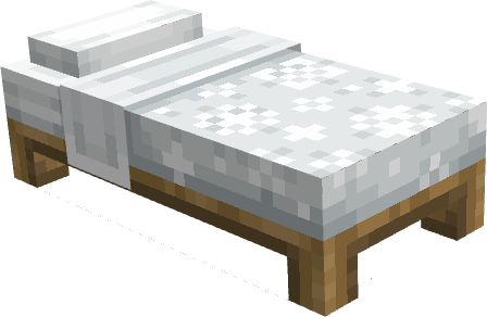 Белая объемная кровать с одеялом в виде снега