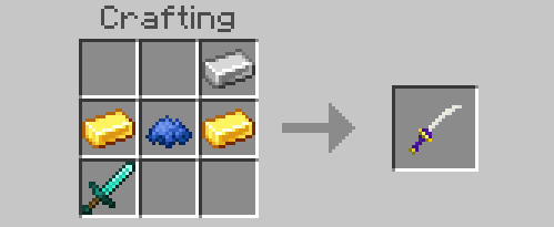 Синяя катана из алмазного меча и золота