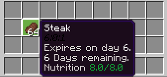 Полные характеристики стейка с инвентаре игрока