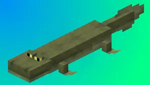 Длинный зеленый моб с маленькими жёлтыми глазами