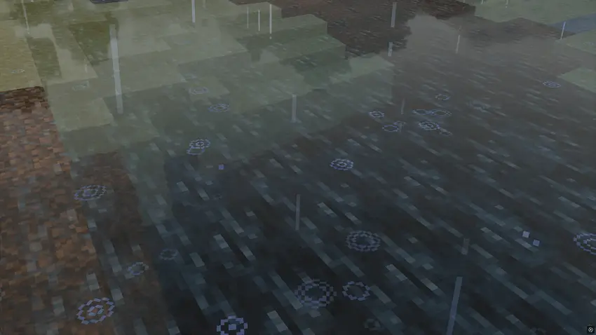 Всплески на воде от дождя