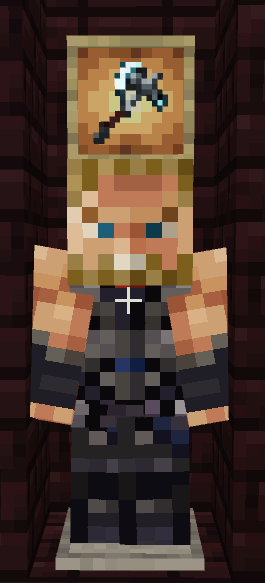 Полноценный костюм Тора и молот в рамке