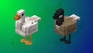 Белый и темный гусь на синем фоне