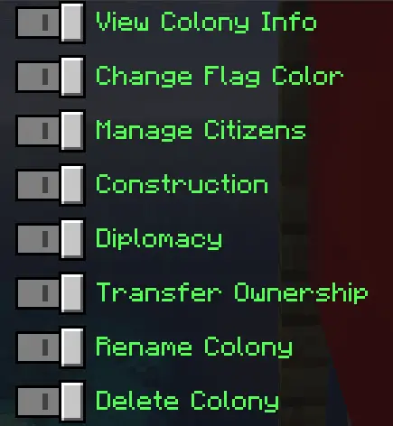 Меню выдача прав