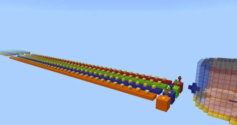 Большая трасса разных цветов с Лаки Блоками