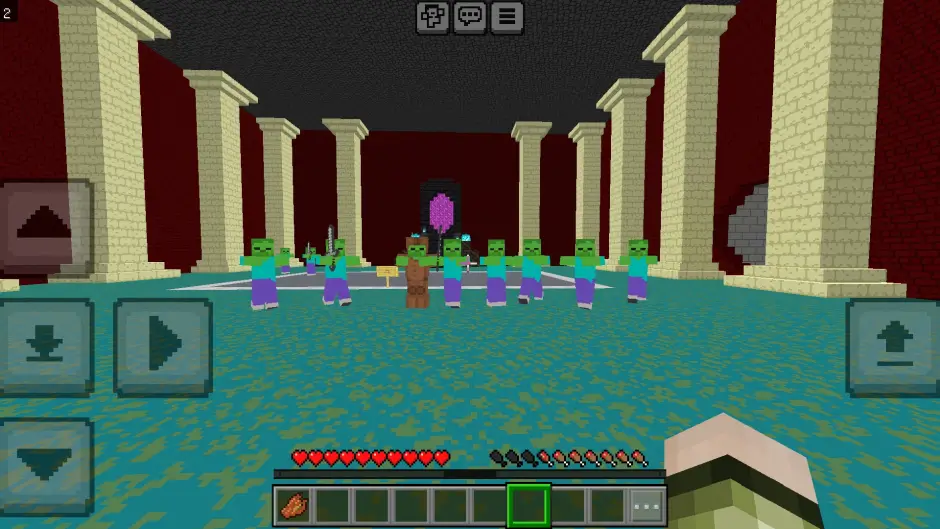 Толпа зомби идет на игрока