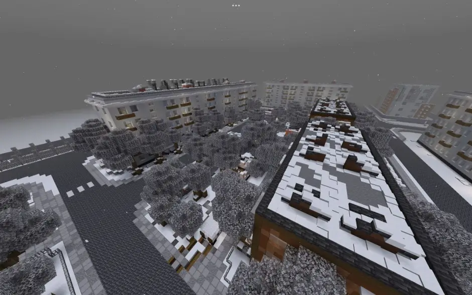 Крыши домов зимой