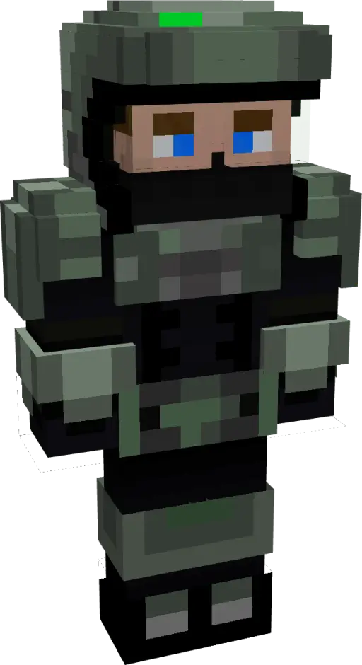 Человек одетый с военную броню зеленого цвета