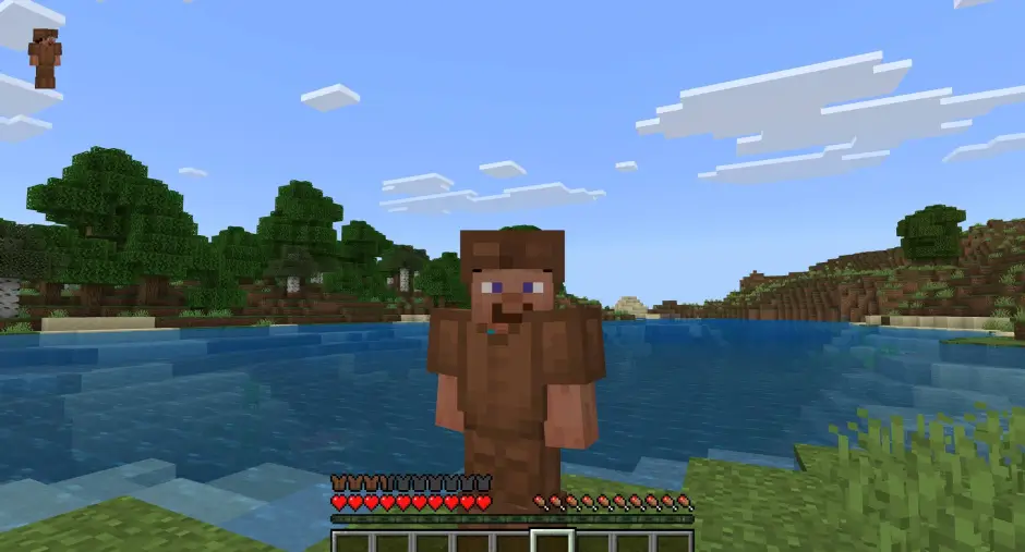 Коричневая панель брони у игрока