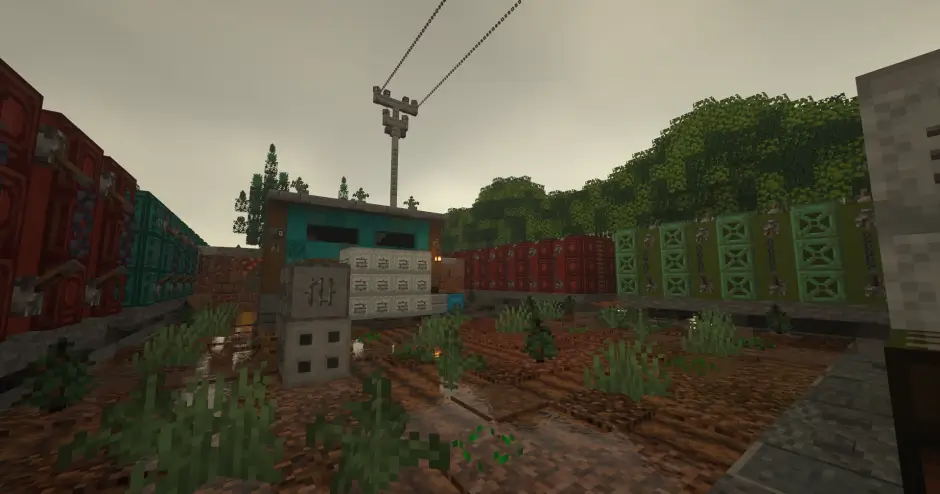 Локация с несколькими вагонами после дождя