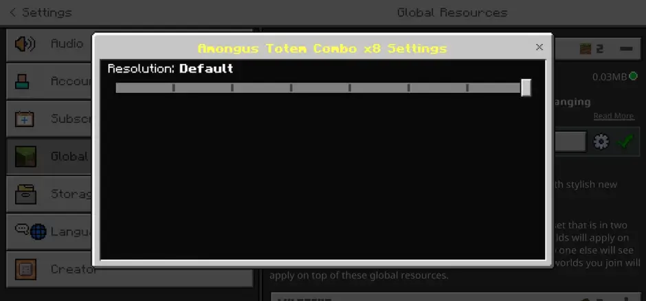 Параметр изменения текстур в настройках игры