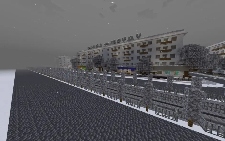 Вид на здание зимой