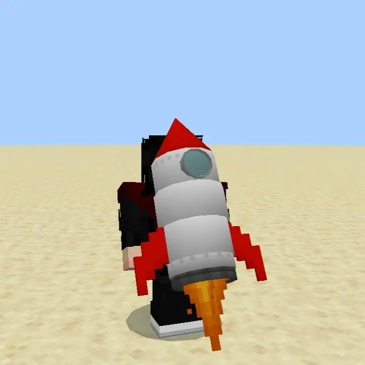 Игрок с яркой ракетой на спине