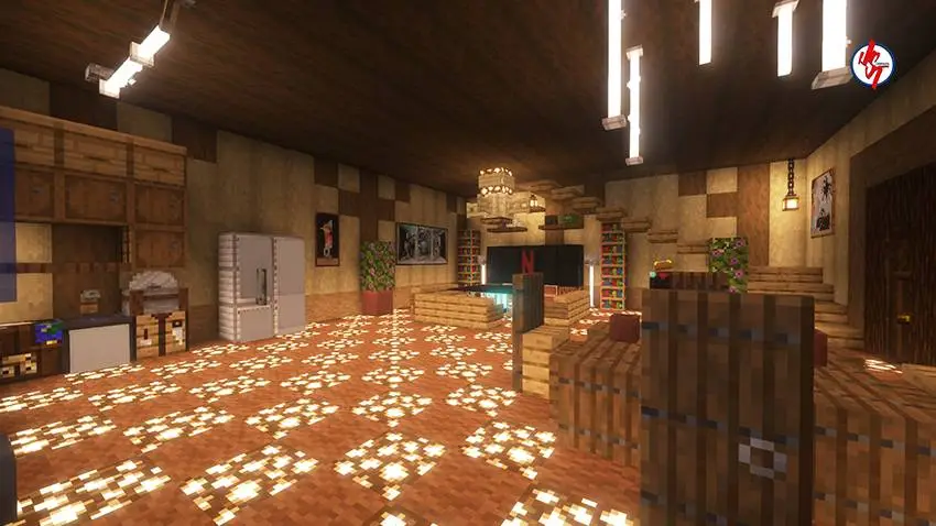 Просторная гостиная с множеством элементов декора