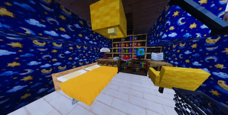 Синие обои в игре