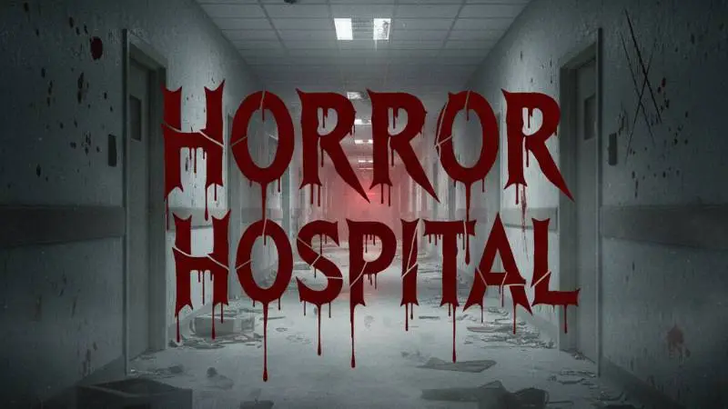 Красное название карты на фоне больничного коридора