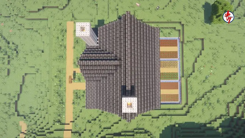 Вид на большой дом с птичьего полета