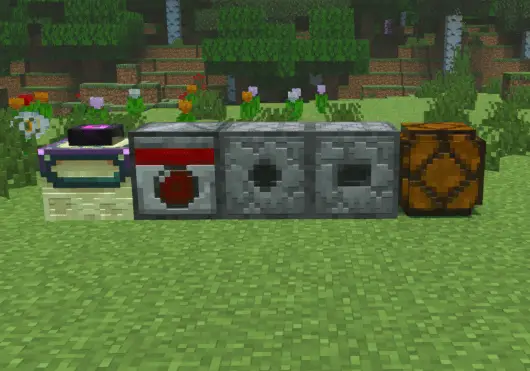 Новые текстуры блоков на поляне в лесу