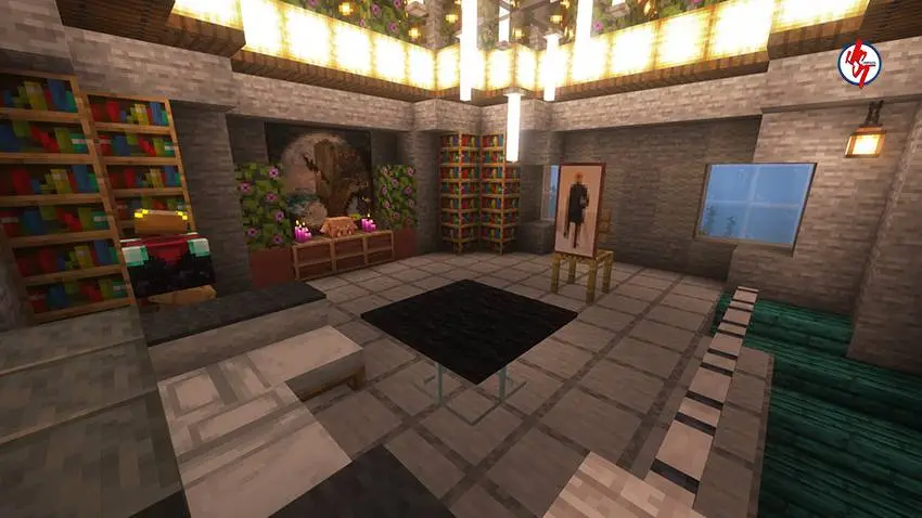 Просторная гостиная с деталями интерьера