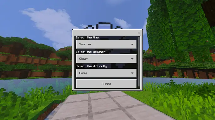 Настройка погоды, время, сложности