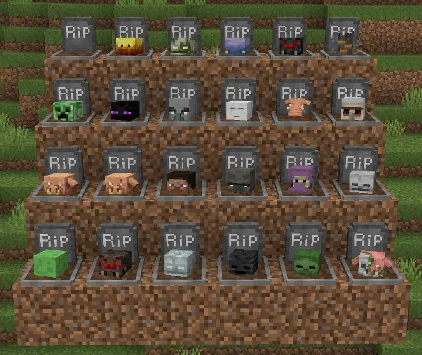 Варианты надгробий игрока